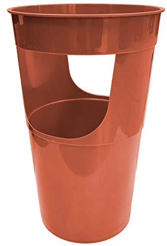 Acan Tradineur – Paraguero de plastico 50 x 28 cm, Soporte Paraguas de plastico, Paraguero Redondo,Ideal Tanto para hogar como para Zona de publico. (Marron)