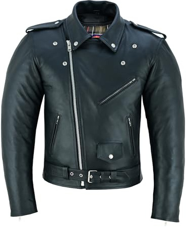 warrior gears Brando Leder-Motorradjacke für Herren, Touren-Motorradjacke mit echtem Biker-CE-Panzerschutz