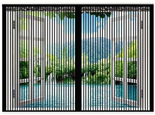 Contraventanas con Mosquitera Cortina Mosquitera Magnética Para ventanas Protección Contra Insectos ventana Balcón Sala Estar Patio Pegado -170x145cm(67x57inch)