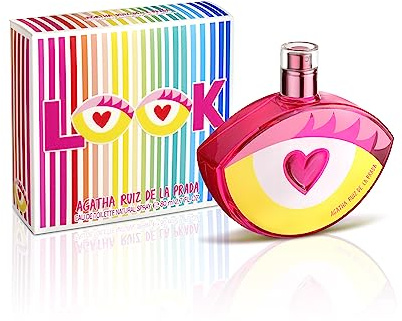 Agatha Ruiz de la Prada, Perfumes LOOK! Eau de Toilette para Mujer, Larga duración, Fragancia alegre, moderna y con encanto, Notas frutales, florales y cítricas, Optimo para uso diario, 80 ml