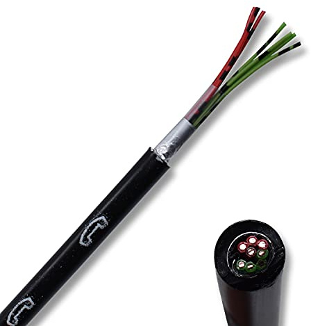 EBROM Fernmeldekabel A-2Y(L)2Y 4x2x0,8 mm - Fernsprech Außen Erdkabel 22 m | ab 5 Meter bis 150 Meter bestellbar, Fernsprechkabel erdverlegbar - Telekommunikationskabel - Farbe: schwarz