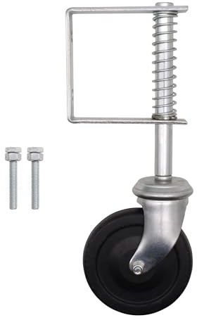 EAI Gate Wheel | Heavy Duty Spring Loaded Gate Support Wheel | Galvanised Max Load 100kg - Pack of 1 with Fixings