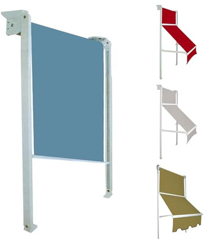 Tenda da Sole Per Balcone a Caduta Mod. Genova con Guide Laterali, Personalizzabile, Tessuto Tempotest Para’ o PVC diversi colori. Tenda a Caduta Motorizzata o Manuale (LARGHEZZA DA 121 CM A 200 CM)