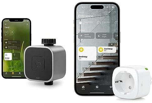 Eve Aqua – Smarte Bewässerungssteuerung per App oder Siri & Energy (Matter) - Smarte Steckdose, App- und Sprachsteuerung