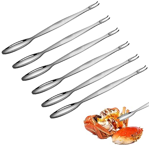 Meeresfrüchte Werkzeug, 6pcs Langer Hummer Besteck Set Hummerbesteck Set Edelstahl Meeresfrüchte Gabeln Meeresfrüchte Gabeln Picks für Home Restaurant 20cm