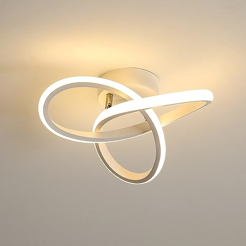 Goeco LED Deckenleuchte Weiß, 22W Moderne Deckenleuchte, Kreative Blumenform LED Deckenlampe für Küchenflure, Warmweiß 3000K