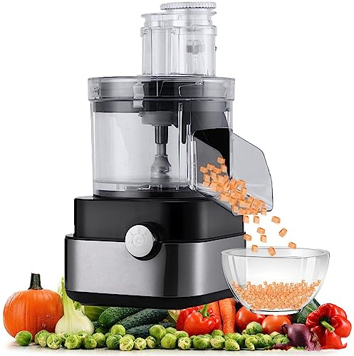 Machine à découper les légumes Coupe-légumes électrique en cubes avec grille à 5 cubes Capacité de 5000 ml Hachoir à fruits et légumes Hachoir à carottes/pommes de terre/oignons pour la mais