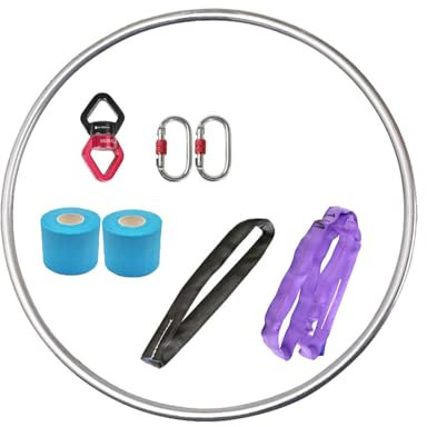 Aerial Hoop Lyra Erwachsene Zirkus Aerial Ausrüstung für Anfänger und Profis, Aerial Fitness Yoga-Reifen für Gymnastik-Tanz-Training, 360° drehbar Edelstahl Aerial Rings Ausrüstung (Color : 25mm, SI