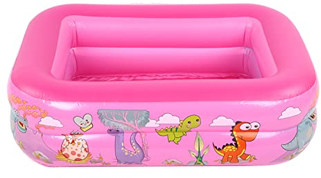 Piscina Gonfiabile per Bambini Piscina per Bambini di per Uso Domestico Piscina per Bambini Vasca da Bagno Quadrata di Grandi Dimensioni (Roseo)