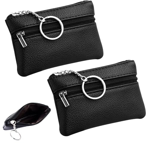 FDJZXW Schlüsseltasche 2 Schlüsseletui Schlüsselmäppchen Hervorragende Verschleißfestigkeit Und Wasserbeständigkeit Damen Und Herren Schlüsseletuis Mit Reißverschluss für Damen Und Herren Schwarz