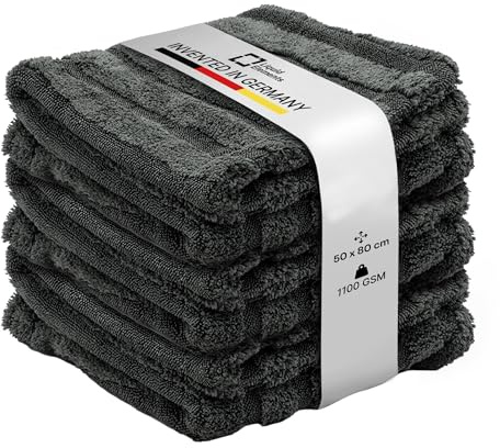 Liquid Elements Silverback Fusion Hybrid - Saugfähiges Mikrofasertuch Auto - Effektive Autopflege - Fusselfrei Trockentuch Auto - Lackschonend - 50 x 80 cm (3 Stück)