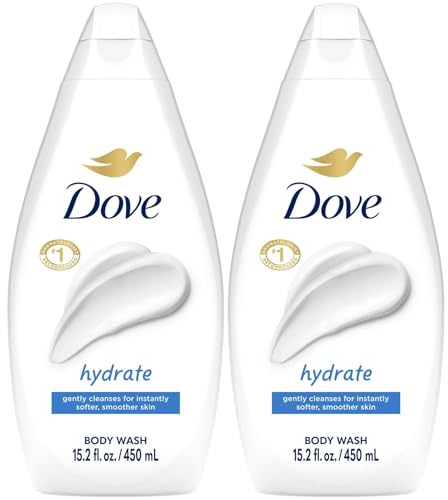 Dove Body Wash, Hydrate 2-Pack – Moisturizing Cleanser for Smooth, Soft Skin, 15.2 Oz Ea