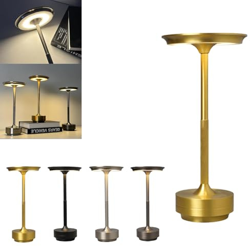 Qudkdhs Lampe Sans Fil Sherum Ecolume - Lampe de Table Tactile Yifare Vueeze Gold