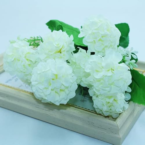 HXFFXHF 9 Grandi Teste di Fiori Artificiali ortensie crisantemo Palla Fiori di Seta Finti Fai da Te Giardino Domestico Decorazione del Negozio di Feste di Nozze