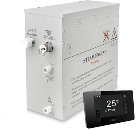 FINNEX Premium Sauna Steam Generator | Personal Shower Spa Kit with Wi-Fi & Bluetooth | Waterproof Sauna Combo with Control Panel, Lighting & Aromatherapy (6.0kw)