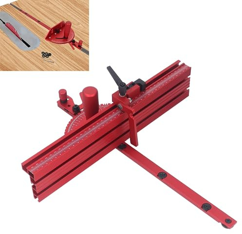 Universal Table Saw Miter Gauge System, Fits 3/4 x 3/8 Dado & 30mm/45mm T-Track Slots, with Aluminum Miter Stop & Folding Limit Stop for Precise, Repeatable Cuts
