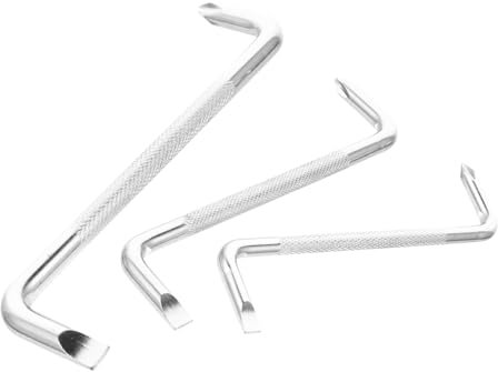 Lot de 3 Embouts Tournevis Coudés à Double Tête, Type Z, Argenté