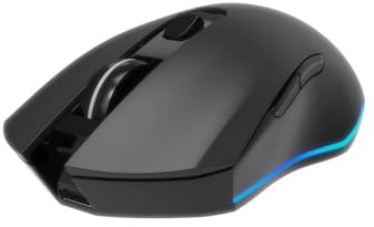 GMB Gaming Firebolt Souris Gaming Sans Fil Rechargeable RGB, Noire - Récepteur Nano USB, Rétroéclairage Multicolore, DPI Ajustable jusqu'à 3200, Conception Ergonomique, Compatible Windows 7/8/10