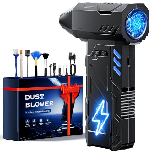 Aidisy Soplador de aire comprimido de alta velocidad – 180000 RPM de aire comprimido con batería de 6000 mAh, kit de limpieza de teclado de 3 velocidades, bomba de aire seco para una amplia gama de