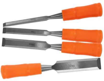 iplusmile 4 Piezas Cinceles de Carpintería de Madera Formones Multi Funcionales para Tallado Herramienta de Manual Ergonómico para Proyectos de Carpintería y Decoración