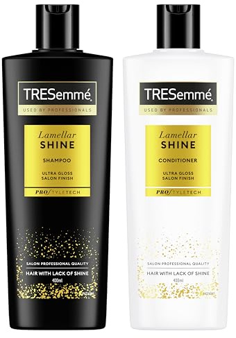 TRESemmé Pack de Cuidado Capilar Lamellar Shine para un acabado ultrabrillante de peluquería con tecnología Lamellar patentada 400 ml + 400 ml