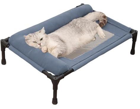 Erhöhtes Hundebett | Kühlbett für Hunde, strapazierfähiges Netz-Hochbett zum Schlafen, Ausruhen und Faulenzen zu Hause, im Garten, im Auto oder im Freien, atmungsaktives kühlendes Haustierbett für