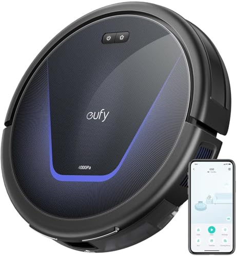 eufy Robot Vacuum Cleaner, G50, 4,000 Pa Strong Suction, Pro-Detangle Comb | Roller Brush, Automatic Charging, Quiet, Work with Alexa, BoostIQ, Ideal for Pet Hair, Hard Floors, Carpet