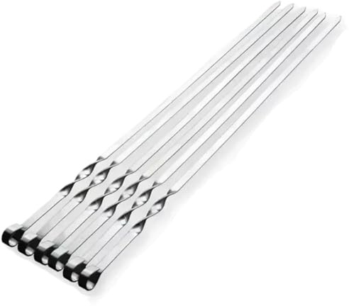 50 cm metallspett 6 st grillspett i rostfritt stål platt gaffel pinnar picknickverktyg utomhus camping