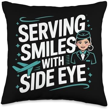 Flight Attendant Airport Jobs Cabin Crew Airplane Stewardess Throw Pillow