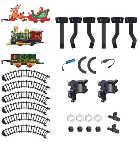 GkgWuxf Tren del Árbol De Navidad | Vehículo Recargable con Vía,Set De Tren para Niños Alrededor del Árbol con Luz Y Música - para Niños De 3+ Años Decoración De Hogar Navideño Y Juego De