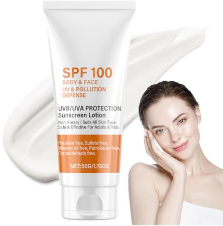 KAFZEL Crema SPF100 Solare Viso, Protezione 100 SPF, Una Crema Solare Idratante, Non Grasso, Forte Protezione, per Corpo e Viso Difesa