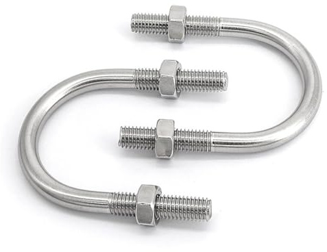 FUWQEPA Tornillo Forma U Acero Inoxidable 304, Tubo Clip Perno Forma U Aro Caballo M6 2/5 Piezas(M6x89 2pcs)