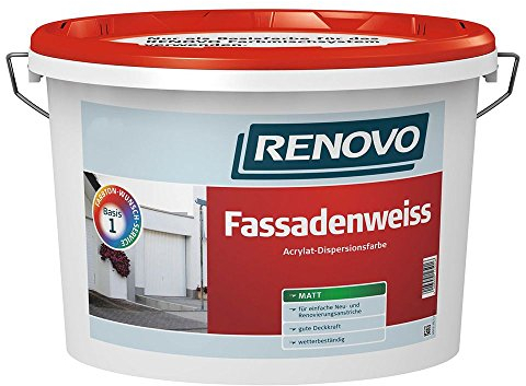 Fassadenweiss Acrylat weiß 5 L matt Fassadenfarbe Renovo