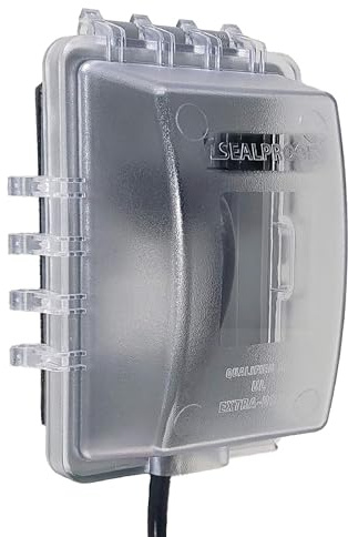 Sealproof 1-Gang Weatherproof In Use Outlet Cover | Horizontal/Vertical Outdoor Plug and Receptacle Protector, Lockable Bubble Cover, UL Extra Duty Compliant, 18 Configurations