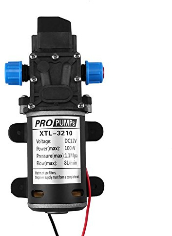 DC 12V 100W High Pressure, 8L/Min 160Psi Self Priming Membrane for Camper Van Caravan Small Boat Watering