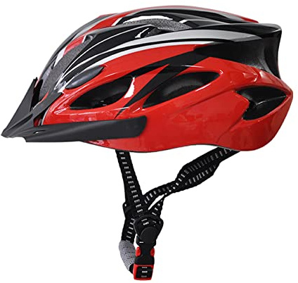 UPANBIKE Adult Bike Helmet One-Piece Adjustable Head Protection,Black+Red
