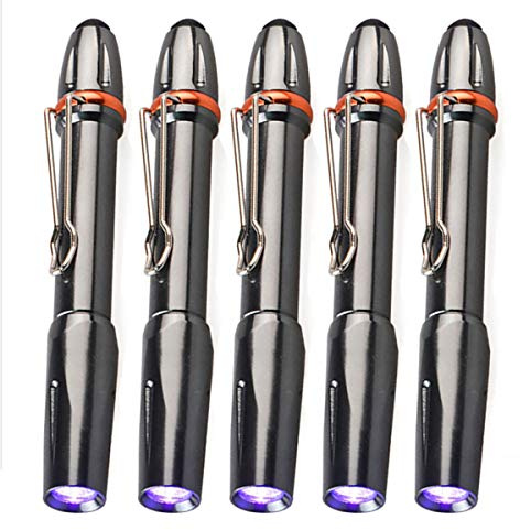 Antorcha ultravioleta Antorcha ultravioleta Luz negra Linterna Pluma Detector de luz Linterna UV 395nm Linterna LED (5 pack)