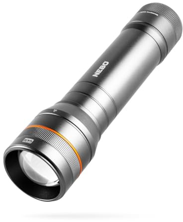 NEBO Newton 1000 Lumen Powerful LED Handheld Flashlight | AA Battery Powered Compact Waterproof Flashlight, Black