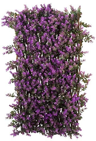 Garden Mile Artificial Violet Leaf Trellis - Expandable Willow Trellis Panels with UV-Protected Foliage, Perfect for Garden Fence Screening, Balcony Privacy and Stylish Outdoor Decoration