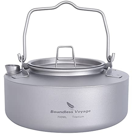 Boundless Voyage Titanium 700ml Tea Kettle with Folding Handle Outdoor Camping Ultralight Portable Teapot Ti3100D