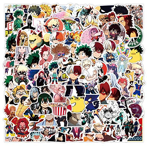 My Hero Academia Sticker Pack 100 pezzi, vinile adesivo decalcomanie anime per bottiglie d'acqua laptop skateboard notebook, regalo per adulti bambini adolescenti