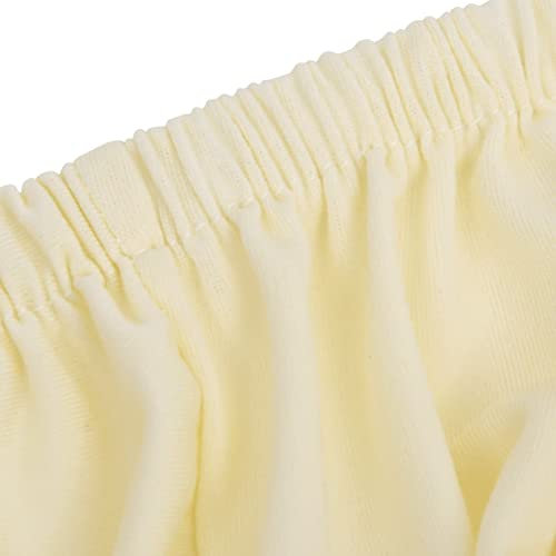 Susany Stretch Sofahusse 4-Sitzer Wiederverwendbar Sofabezug Sofa Abdeckung Überwürfe Universal Stretchhusse Sofaschoner Creme Polyester-Jersey
