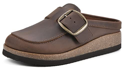 WHITE MOUNTAIN Women's Bueno Mule, Brown/Leather, 8 M