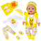 Puppenkleidung für Baby Puppen, Kleidung kompatibel mit 35-43 cm New Born Baby Puppen, Enthält Hut, Socken, Lange Ärmel, Hose und Weste, niedliche gelbe Enten aus Baumwolle für Jungen und Mädchen
