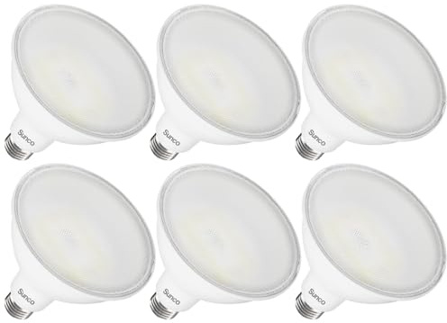 Sunco 6 Pack PAR38 LED Flood Light Outdoor Bulb, Exterior Waterproof Spotlight Lighting, 2800 LM, 20W (250W Equivalent), 5000K Daylight, Dimmable, E26 Medium Base UL