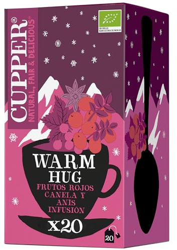 Cupper - 20 Bolsitas de Infusiones Ecológicas con Frutos Rojos, Canela y Anís - Apto para Veganos
