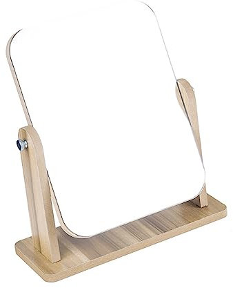 FRCOLOR Spiegel Schminkspiegel Mit Holzrahmen Kosmetikspiegel Tischspiegel Stereospiegel Für Make-up Klar Und Langlebig Für Schlaf Und Badezimmer
