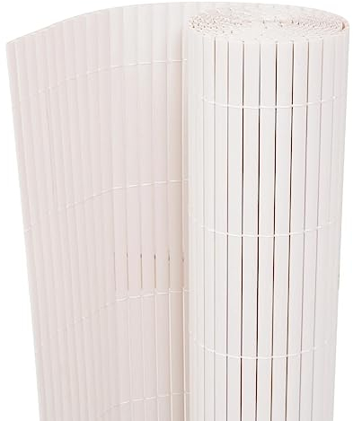 BaraSh Gartenzaun Doppelseitig 90×500 cm Balkonabdeckung Sichtschutz Zaun Garten Sichtschutz Garten Weiß