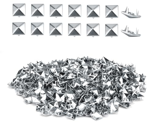 DEANKEJI 500 Stück Nieten, 10 mm Galvanisierte Leder Nieten, Silber Nieten für Leder, Wird zum Dekorieren von Taschen, Kleidung, Schuhen und Hosen Verwendet