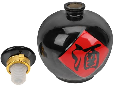 IMIKEYA Vintage Style Wine Pot Multi-functional Ceramic Wine Bottle Sealed Jar for Home Brewing and Serving